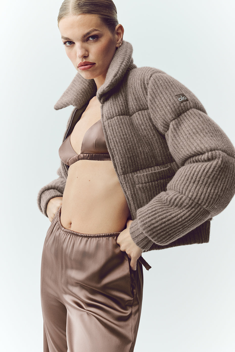 Alo Yoga Cashmere Northstar Sweater Puffer - Alpine Cocoa Heather