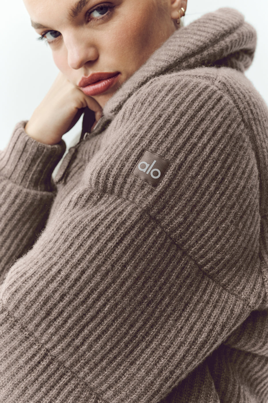 Alo Yoga Cashmere Northstar Sweater Puffer - Alpine Cocoa Heather