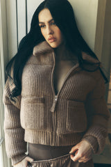 Alo Yoga Cashmere Northstar Sweater Puffer - Alpine Cocoa Heather