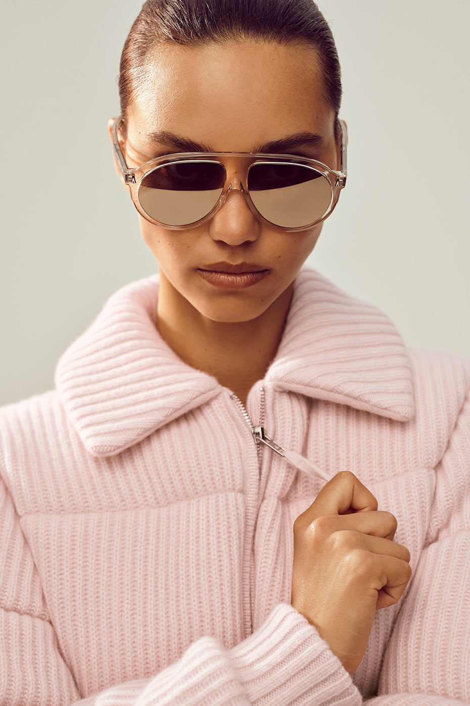 Alo Yoga Cashmere Northstar Sweater Puffer - Frosted Pink