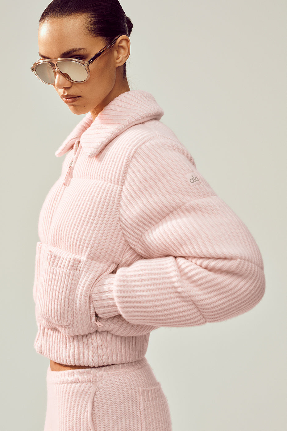 Alo Yoga Cashmere Northstar Sweater Puffer - Frosted Pink