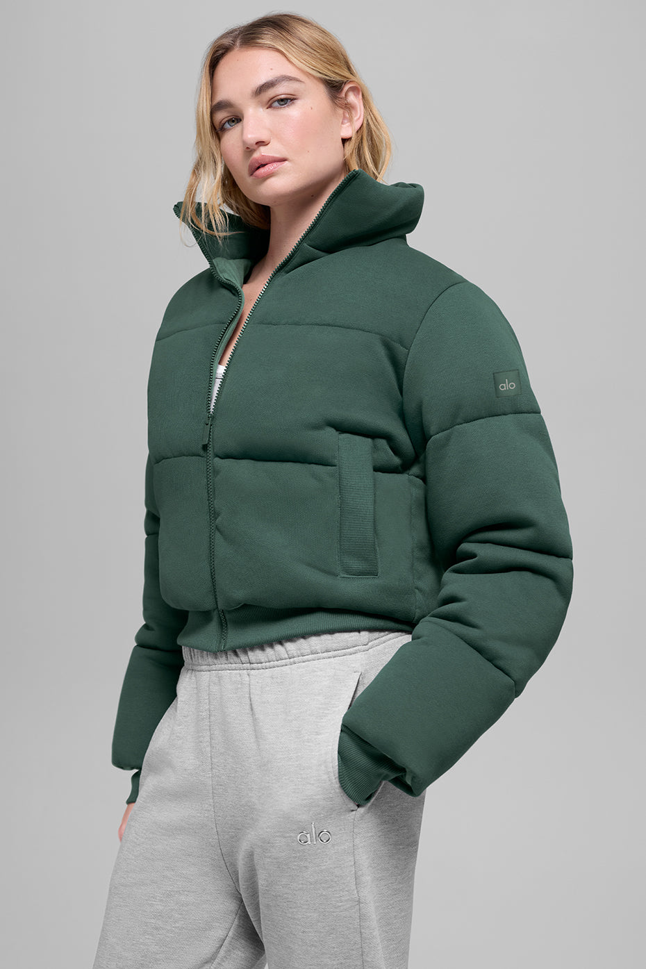 Alo Yoga Sweatshirt Puffer - Clover Green