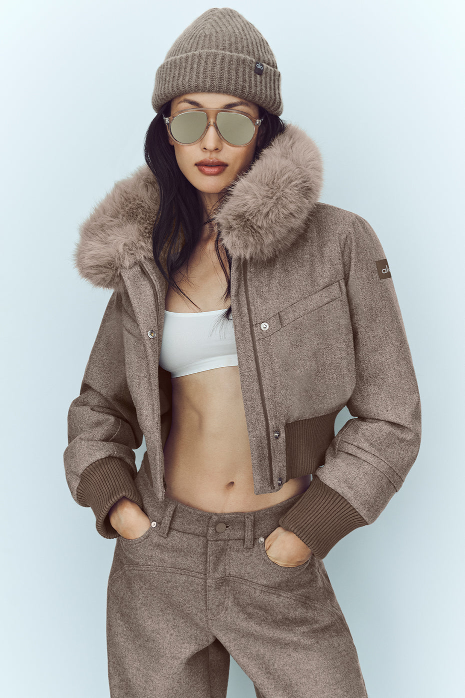 Alo Yoga Wool Blend Bunny Slope Jacket - Alpine Cocoa Heather