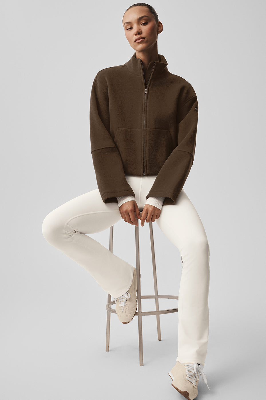 Alo Yoga Double Face Wool City Girl Jacket - Espresso