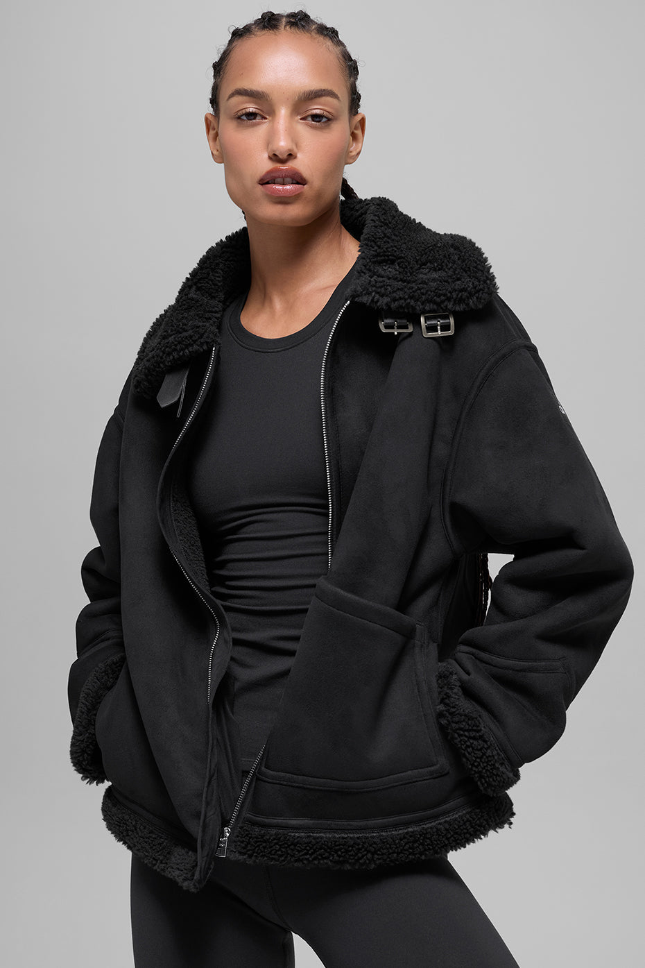 Alo Yoga Faux Shearling Grand Jacket - Black