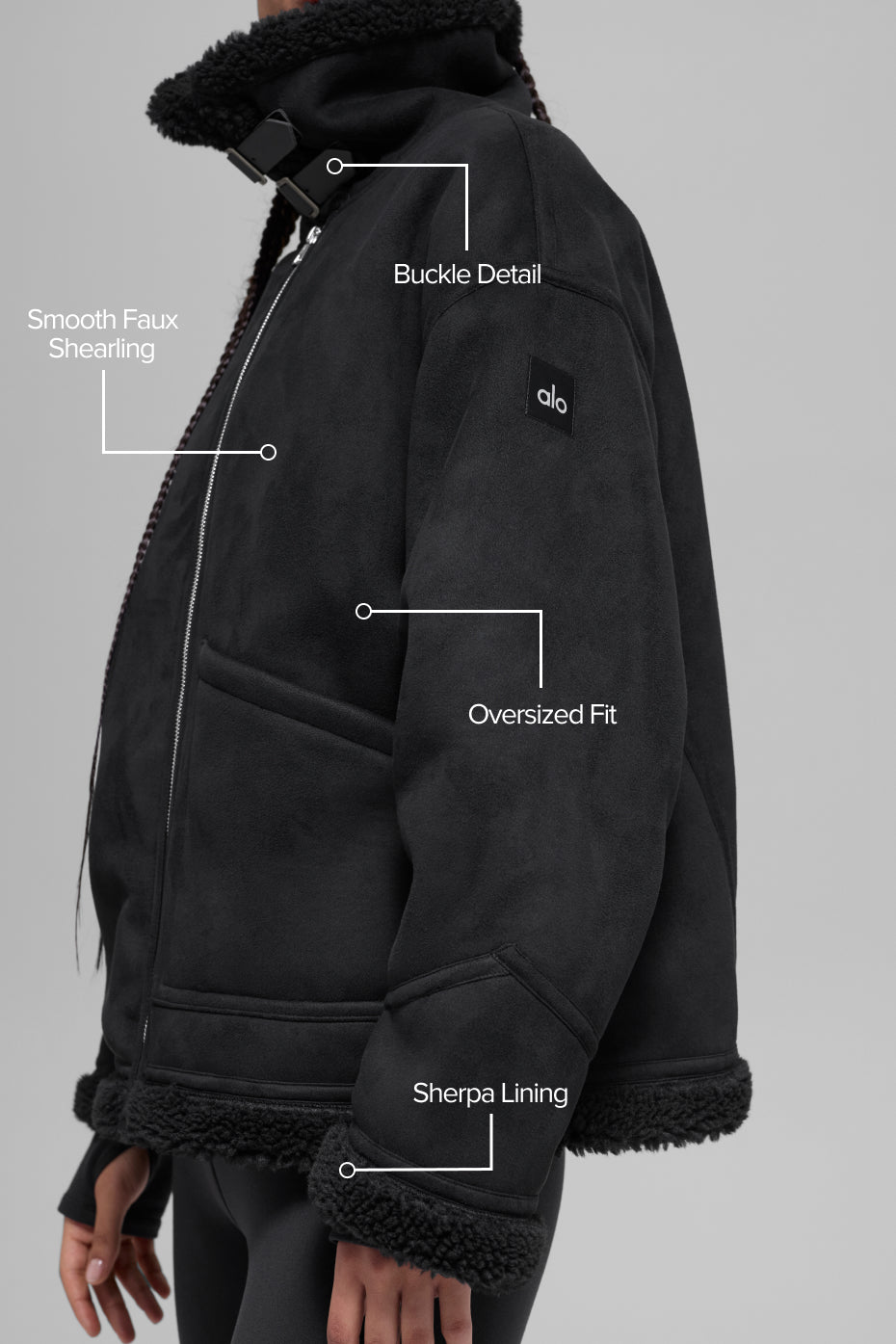 Alo Yoga Faux Shearling Grand Jacket - Black