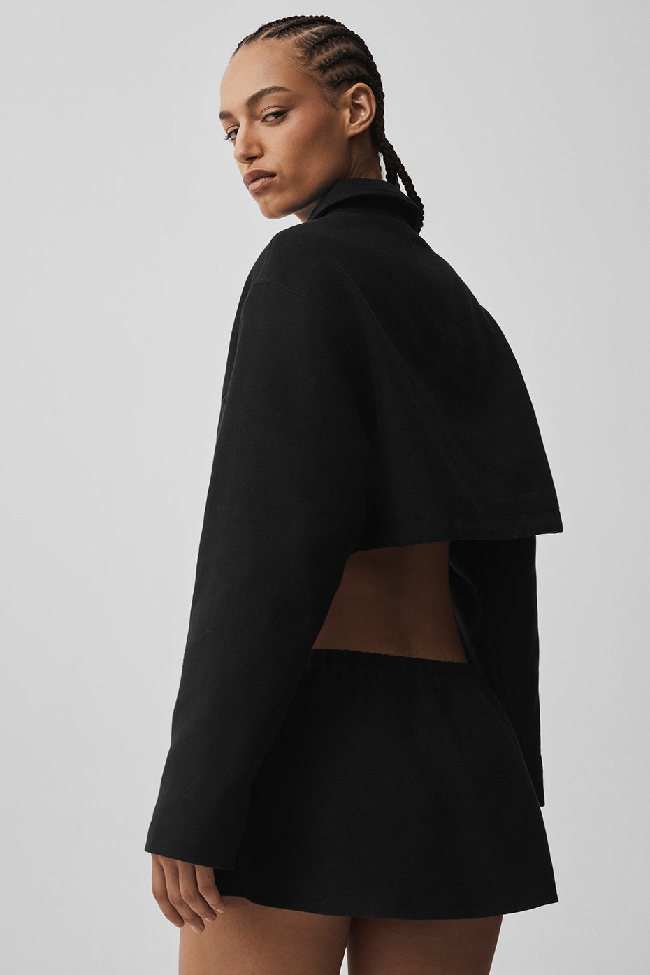 Alo Yoga Cropped Fan Favorite Full Zip Jacket - Black