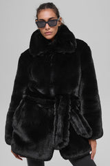 Alo Yoga Faux Fur Starstruck Coat - Black