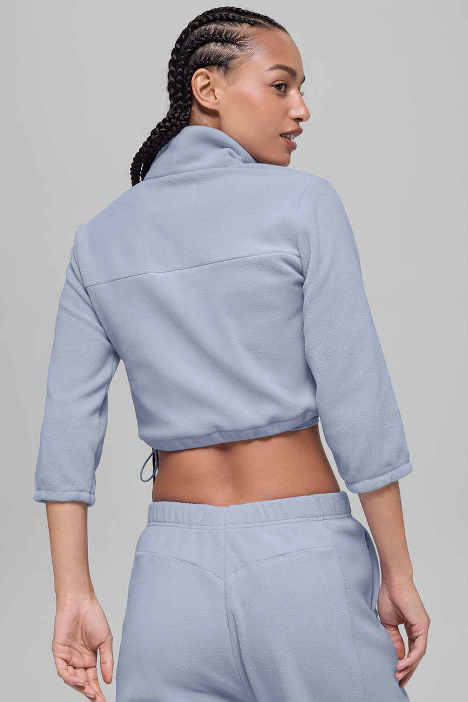 Alo Yoga Polar Fleece Retreat Cropped Jacket - Winter Frost