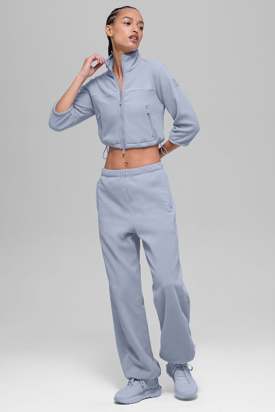 Alo Yoga Polar Fleece Retreat Cropped Jacket - Winter Frost