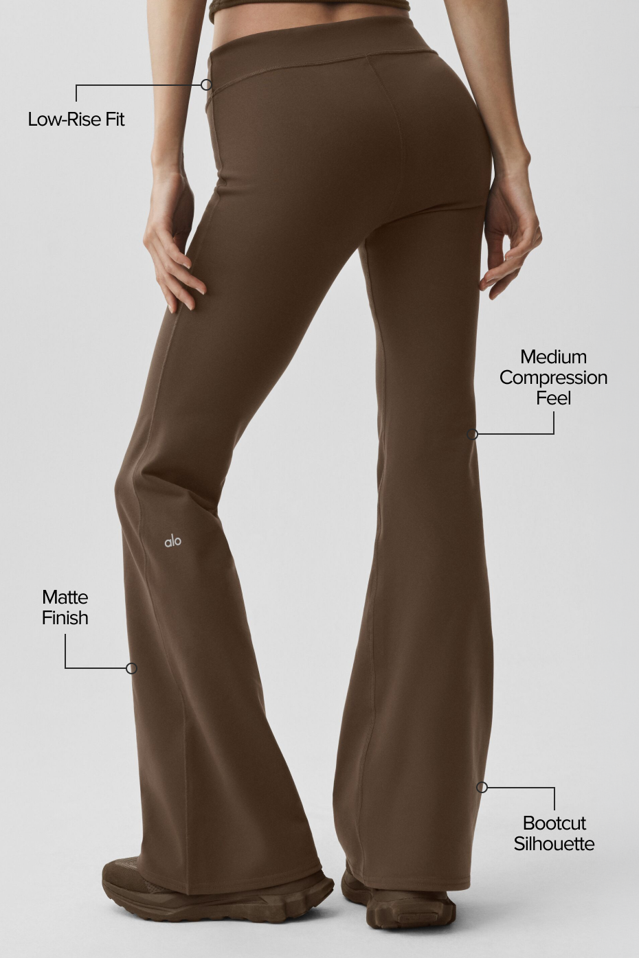 Alo Yoga Airbrush Low-Rise Flare Legging (Regular) - Espresso