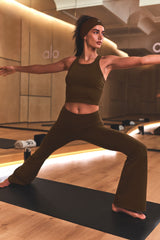 Alo Yoga Airbrush Low-Rise Flare Legging (Regular) - Espresso