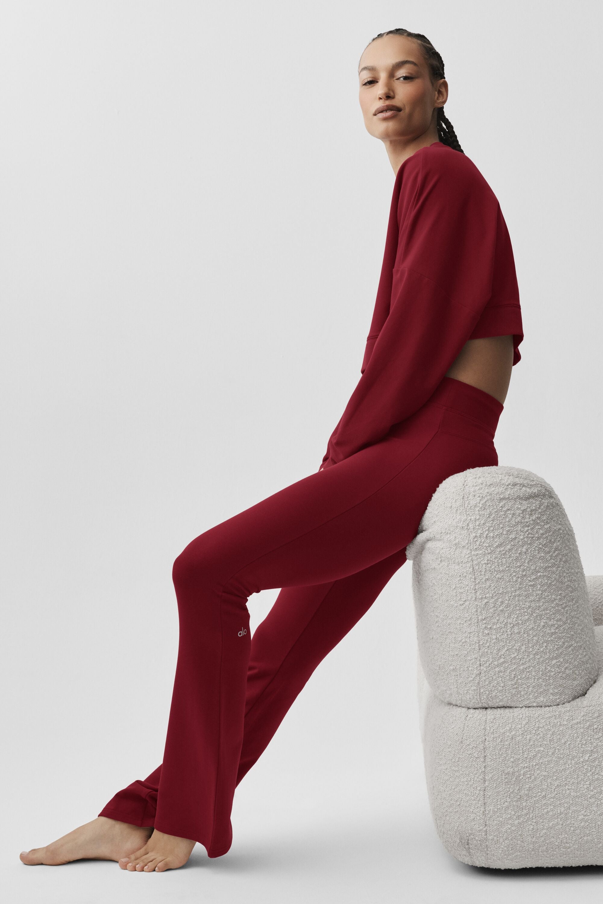 Alo Yoga Sway Bootcut Sweatpant - Summer Romance Red