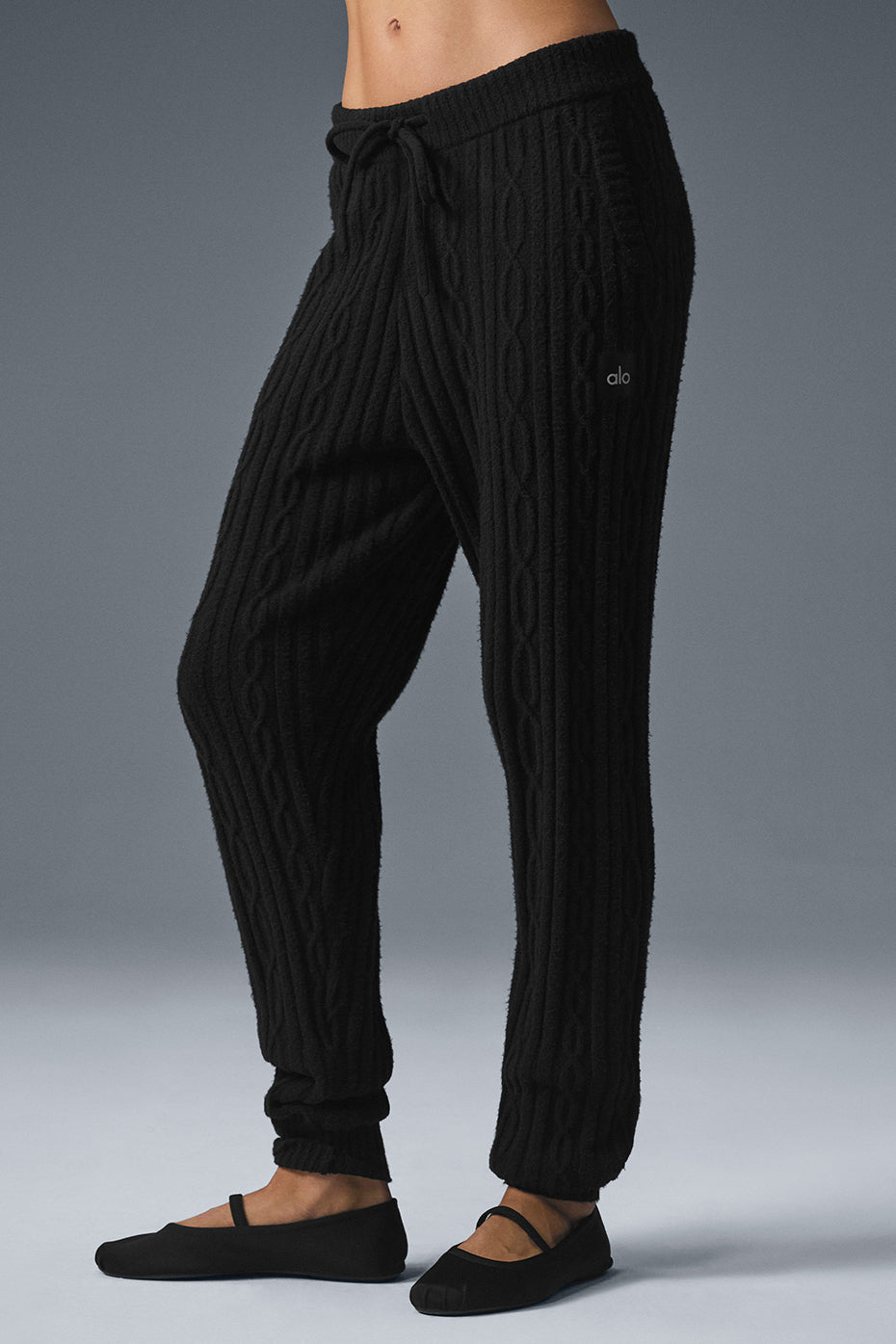 Alo Yoga Cable Knit Winter Bliss Pant - Black