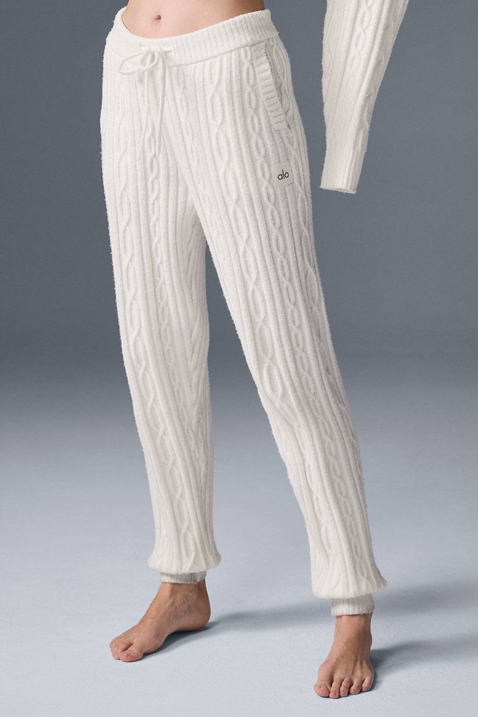Alo Yoga Cable Knit Winter Bliss Pant - Ivory