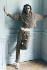 Alo Yoga Cable Knit Winter Bliss Pant - Light Cocoa