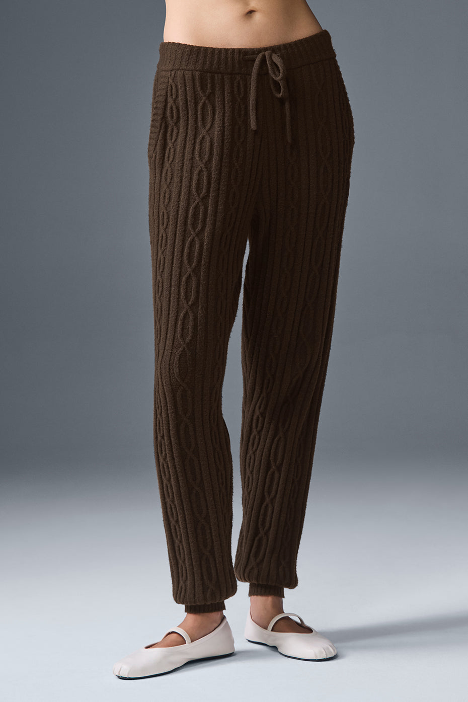 Alo Yoga Cable Knit Winter Bliss Pant - Espresso