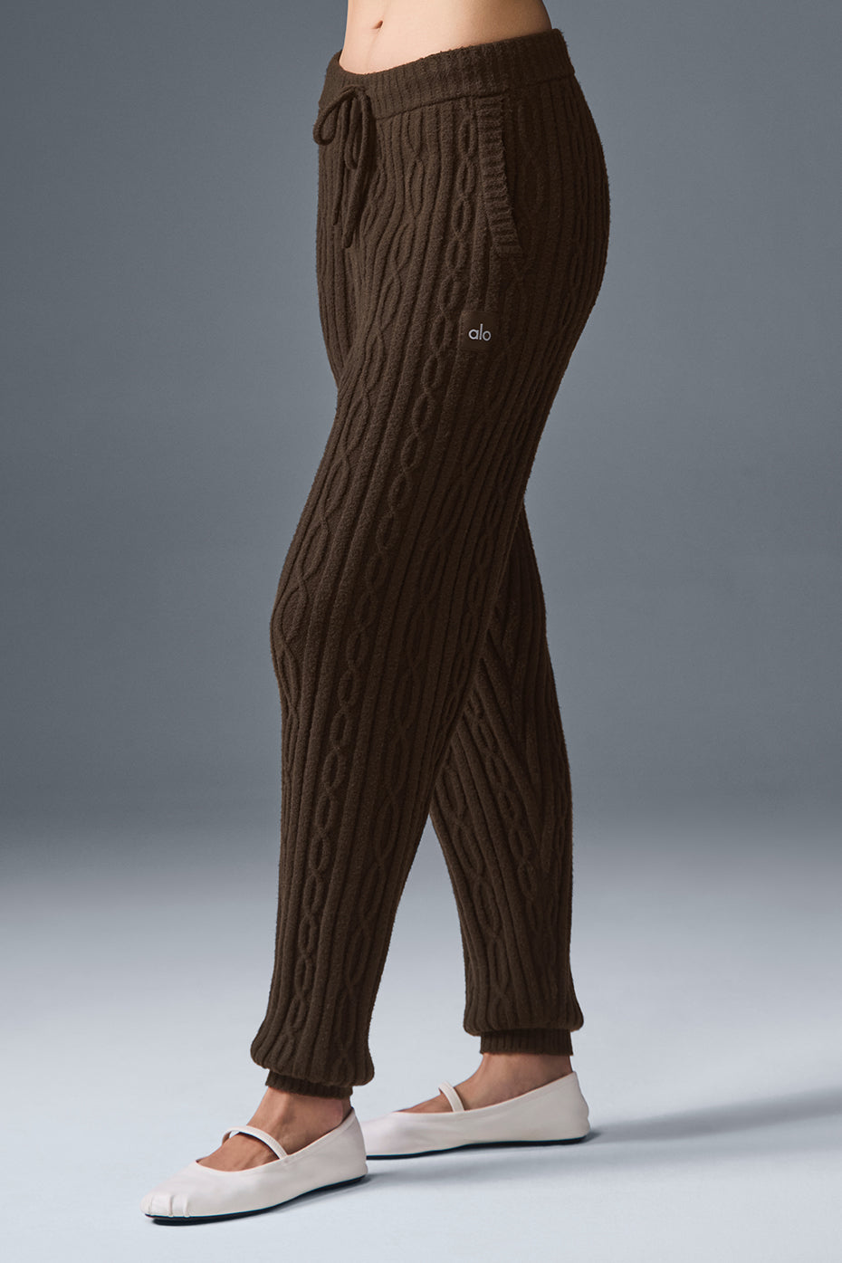 Alo Yoga Cable Knit Winter Bliss Pant - Espresso