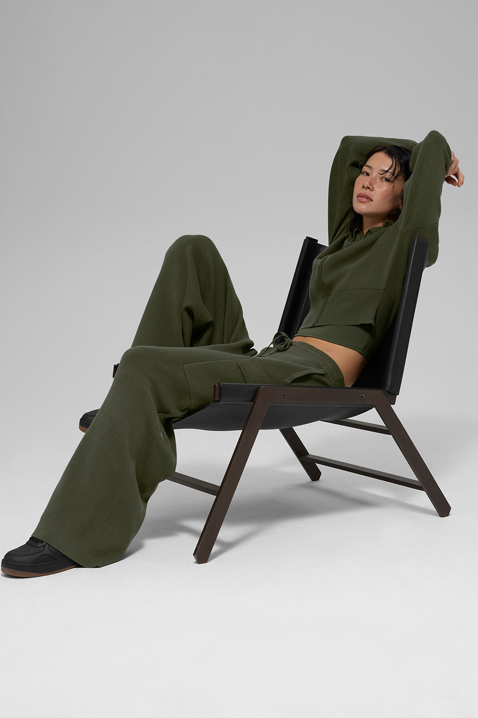 Alo Yoga Scholar Knit High-Waist Cargo Pant - Green Olive