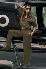 Alo Yoga Suit Up Trouser (Regular) - Olive Tree