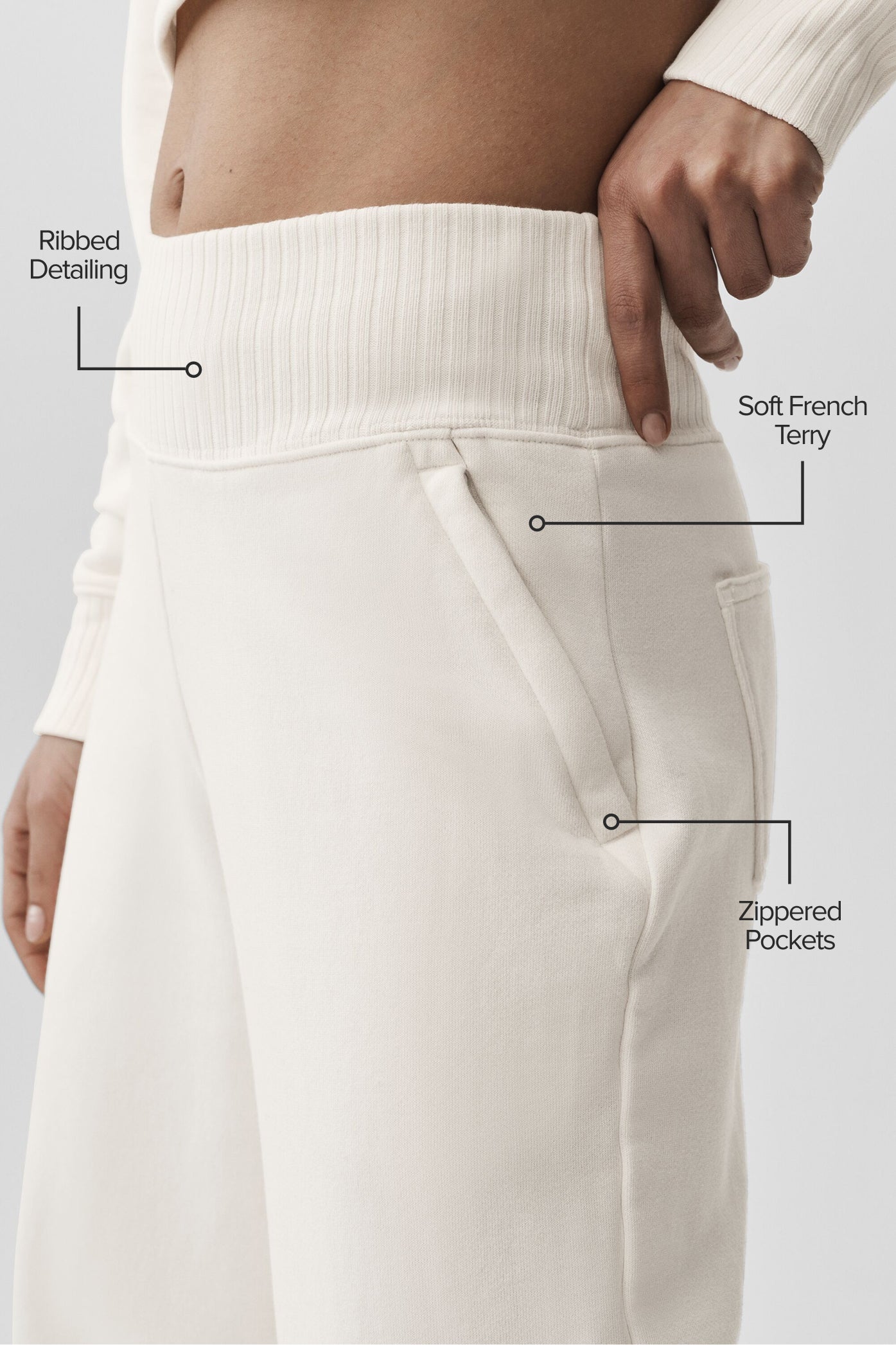 Alo Yoga Serenity Wide Leg Sweatpant - Ivory