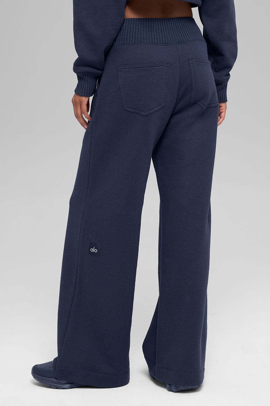 Alo Yoga Serenity Wide Leg Sweatpant - Navy