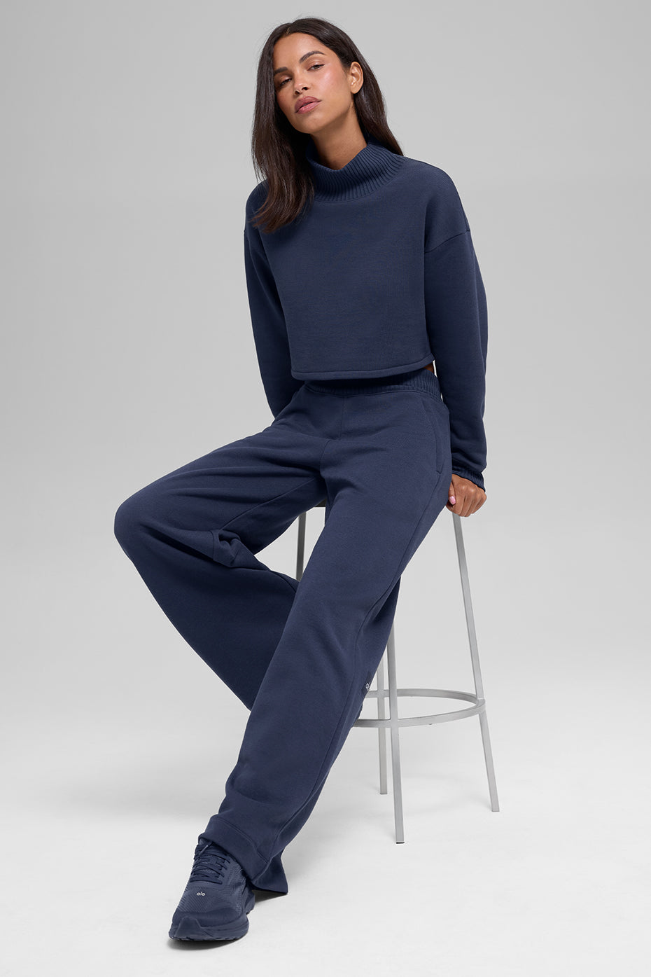 Alo Yoga Serenity Wide Leg Sweatpant - Navy