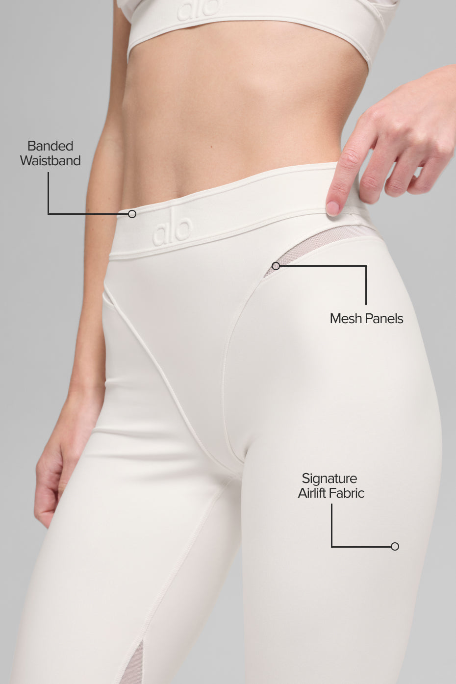 Alo Yoga Airlift High-Waist 7/8 Rebel Legging - Ivory
