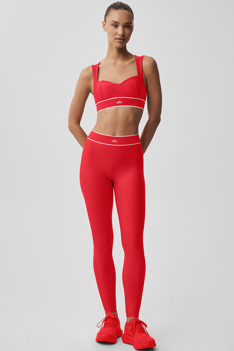 Alo Yoga Airlift High-Waist Alignment Legging - Bright Red/White
