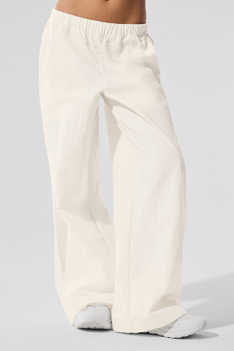 Alo Yoga High-Waist Origin Wide Leg Track Pant - Ivory