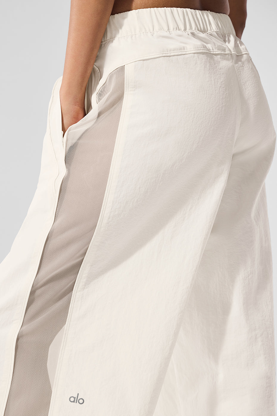 Alo Yoga High-Waist Origin Wide Leg Track Pant - Ivory