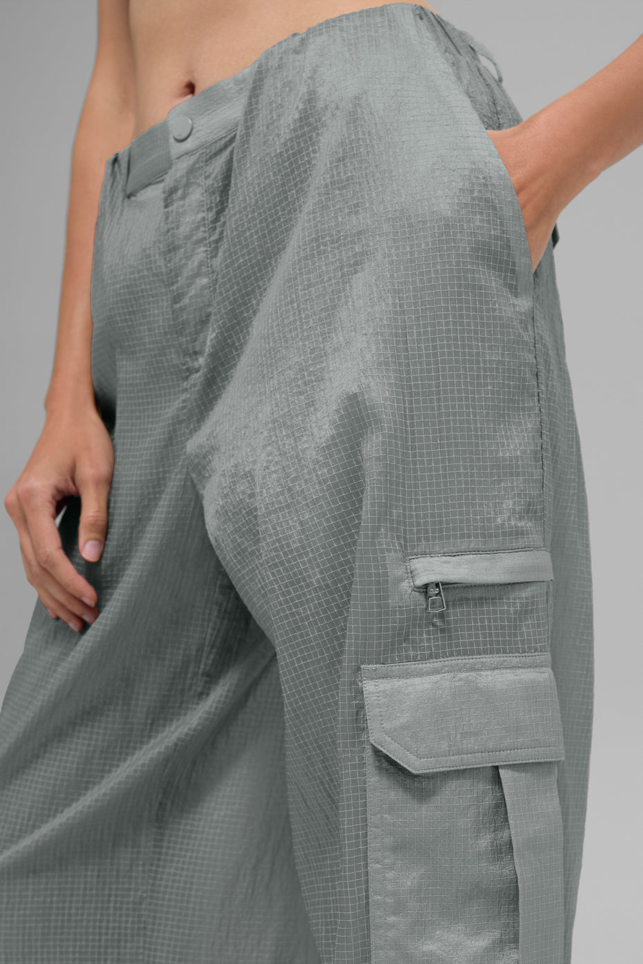 Alo Yoga Sheer Game Time Wide Leg Jogger - Lunar Grey