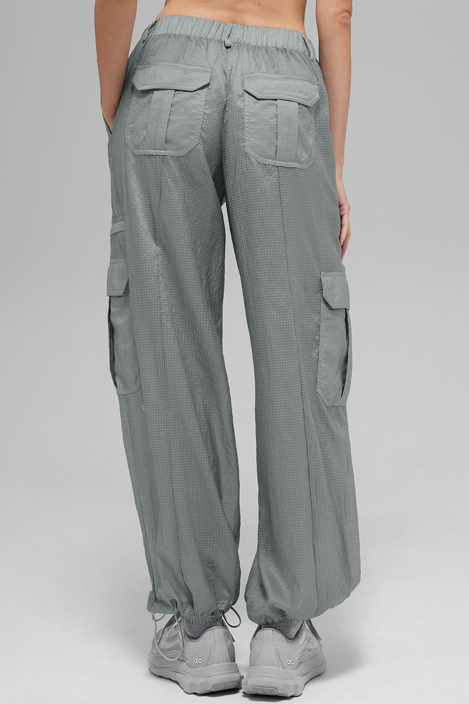 Alo Yoga Sheer Game Time Wide Leg Jogger - Lunar Grey