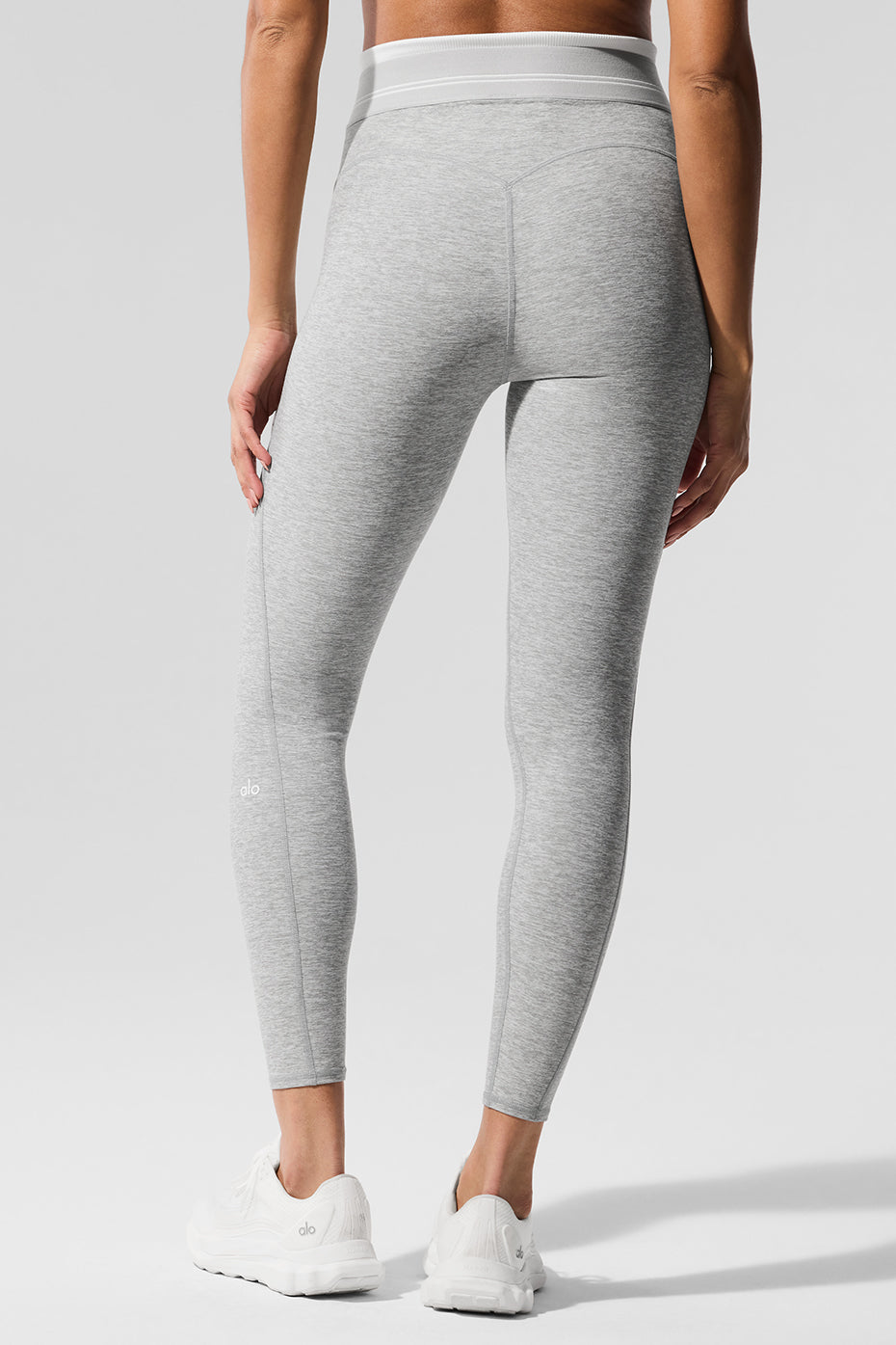 Alo Yoga Alosoft High-Waist 7/8 Better Together Legging - Athletic Heather Grey/White