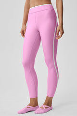 Alo Yoga Airlift High Waist Charger 7/8 Legging - Candy Heart Pink/White