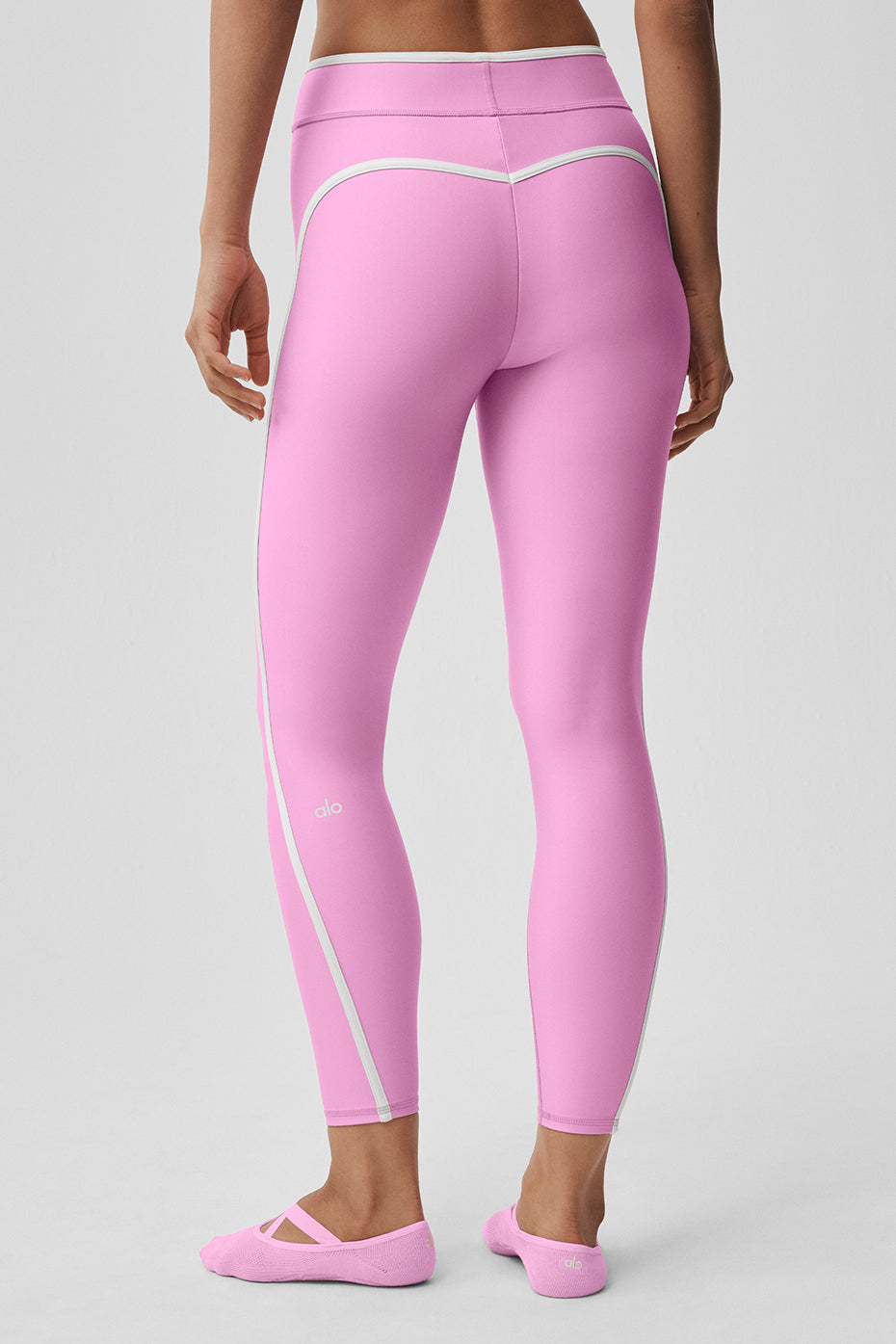 Alo Yoga Airlift High Waist Charger 7/8 Legging - Candy Heart Pink/White