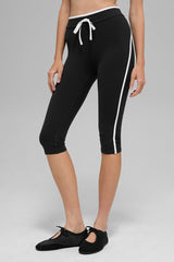 Alo Yoga Airbrush High-Waist Race Pace Capri - Black/White