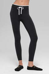 Alo Yoga Airbrush High-Waist Race Pace 7/8 Legging - Black/White