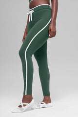 Alo Yoga Airbrush High-Waist Race Pace 7/8 Legging - Clover Green/White