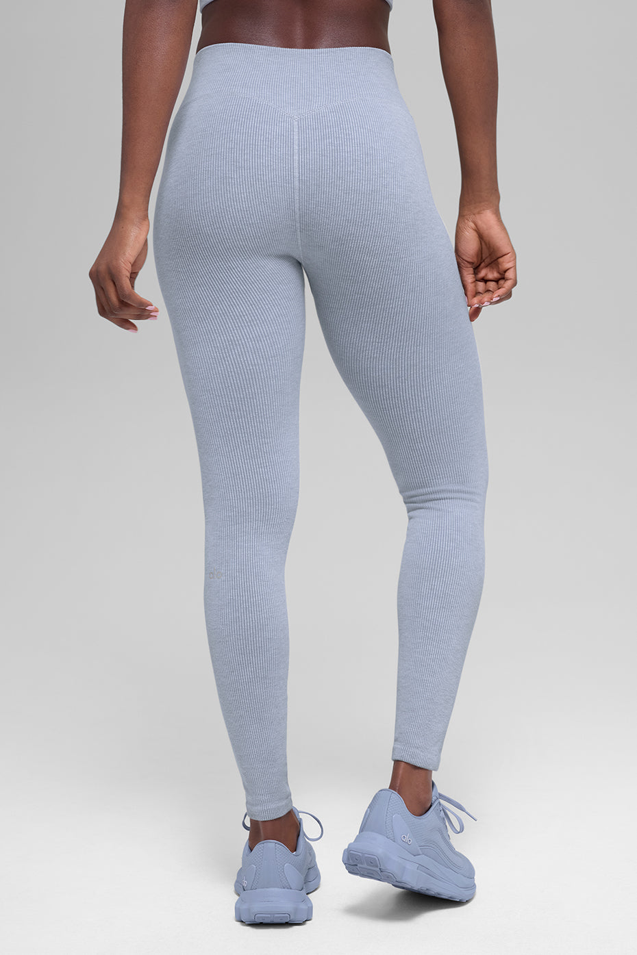 Alo Yoga Seamless High-Waist Two Tone Rib Legging - Winter Frost Heather