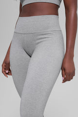 Alo Yoga Seamless High-Waist Two Tone Rib Legging - Light Misty Grey Heather