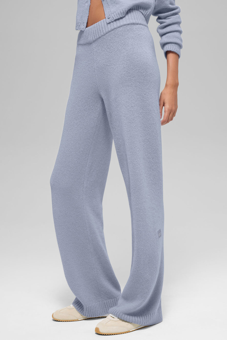 Alo Yoga Wool Cashmere High-Waist New Class Wide Leg Pant - Winter Frost