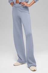 Alo Yoga Wool Cashmere High-Waist New Class Wide Leg Pant - Winter Frost