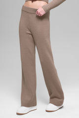 Alo Yoga Wool Cashmere High-Waist New Class Wide Leg Pant - Chai Latte