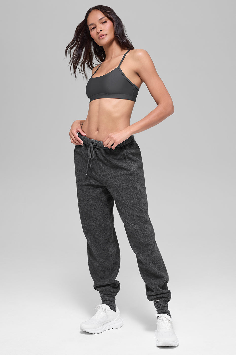 Alo Yoga Polar Fleece High-Waist Retreat Jogger - Dark Heather Grey