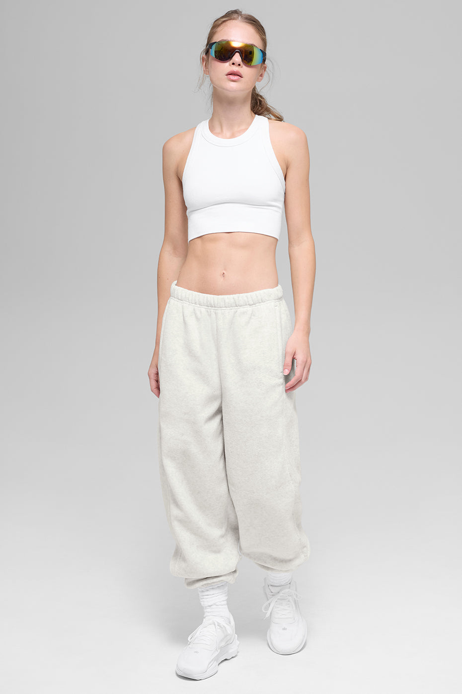 Alo Yoga Polar Fleece High-Waist Retreat Jogger - White Heather Grey