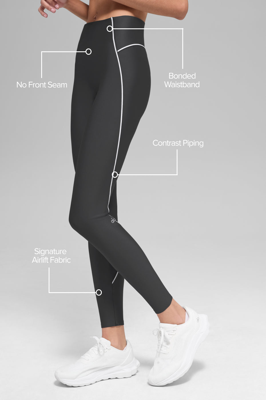 Alo Yoga Airlift High-Waist Haven Legging - Anthracite/White