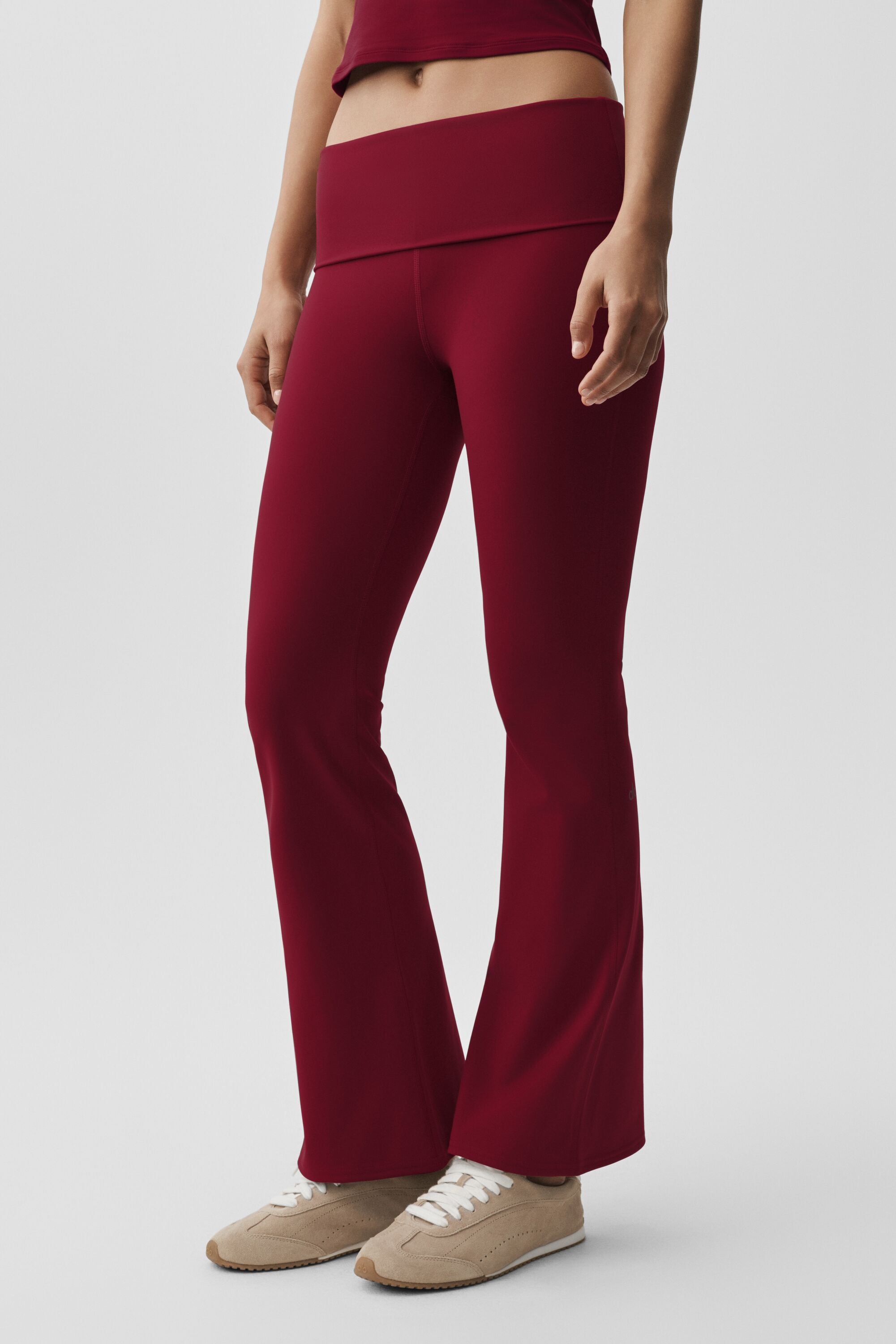 Alo Yoga ALO Softsculpt Foldover Flare Legging (Regular) - Summer Romance Red
