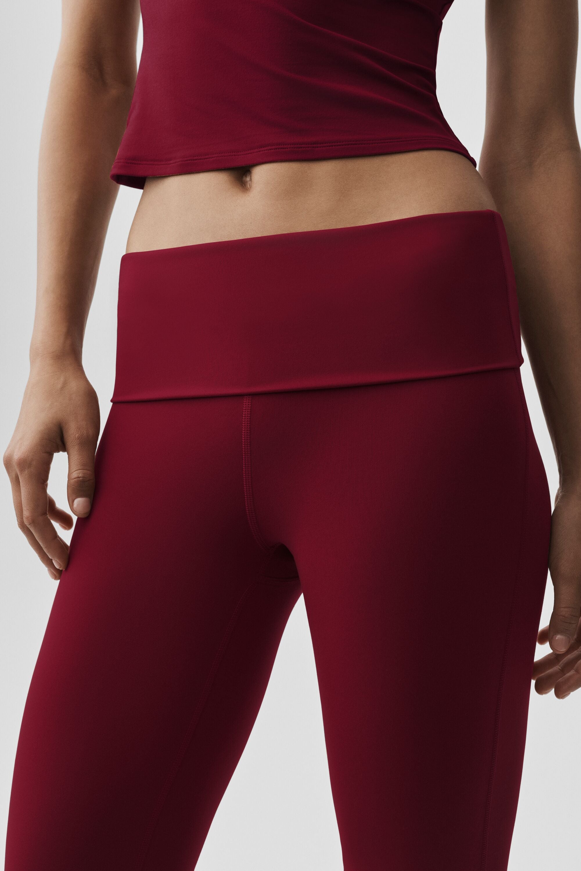Alo Yoga ALO Softsculpt Foldover Flare Legging (Regular) - Summer Romance Red