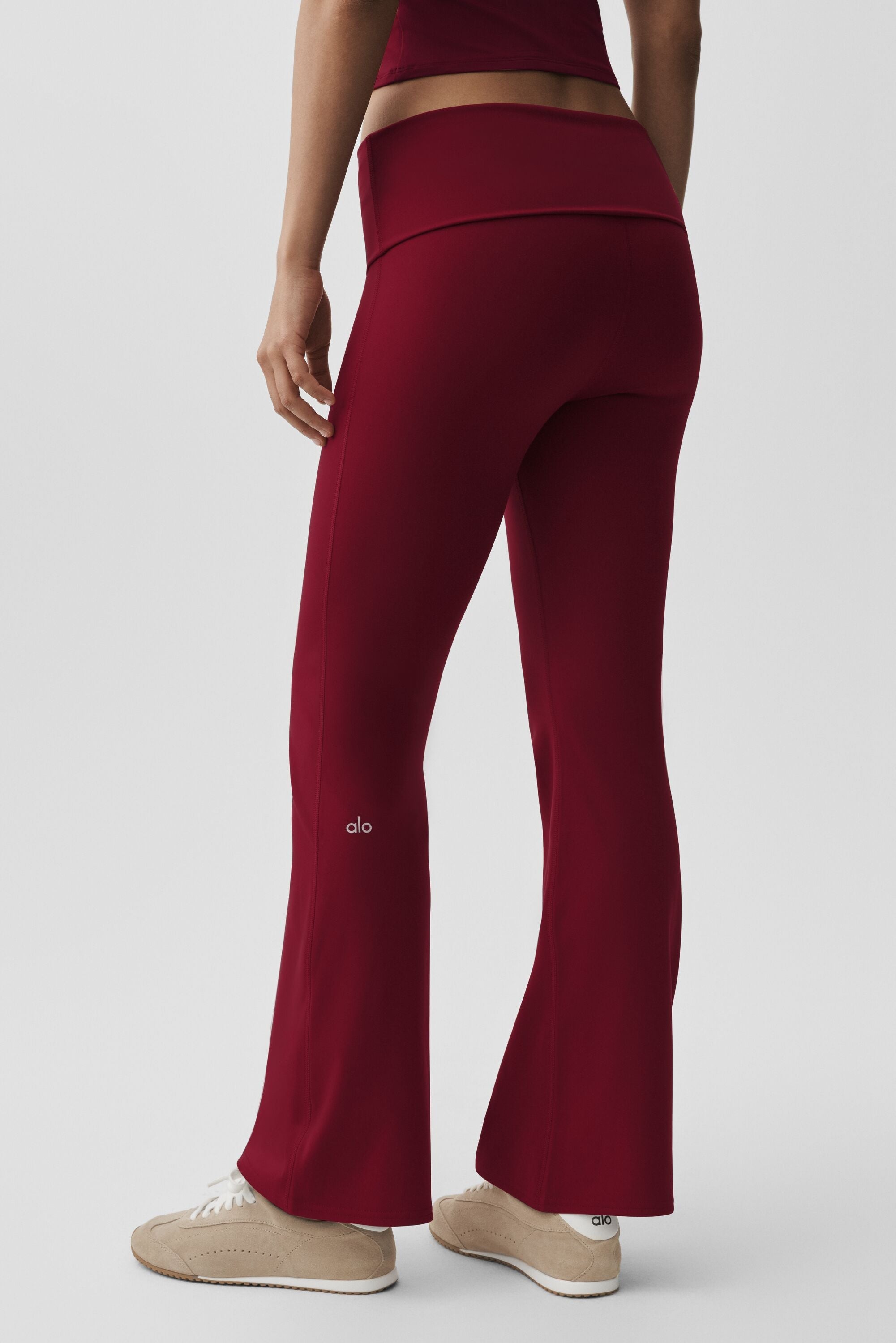 Alo Yoga ALO Softsculpt Foldover Flare Legging (Regular) - Summer Romance Red